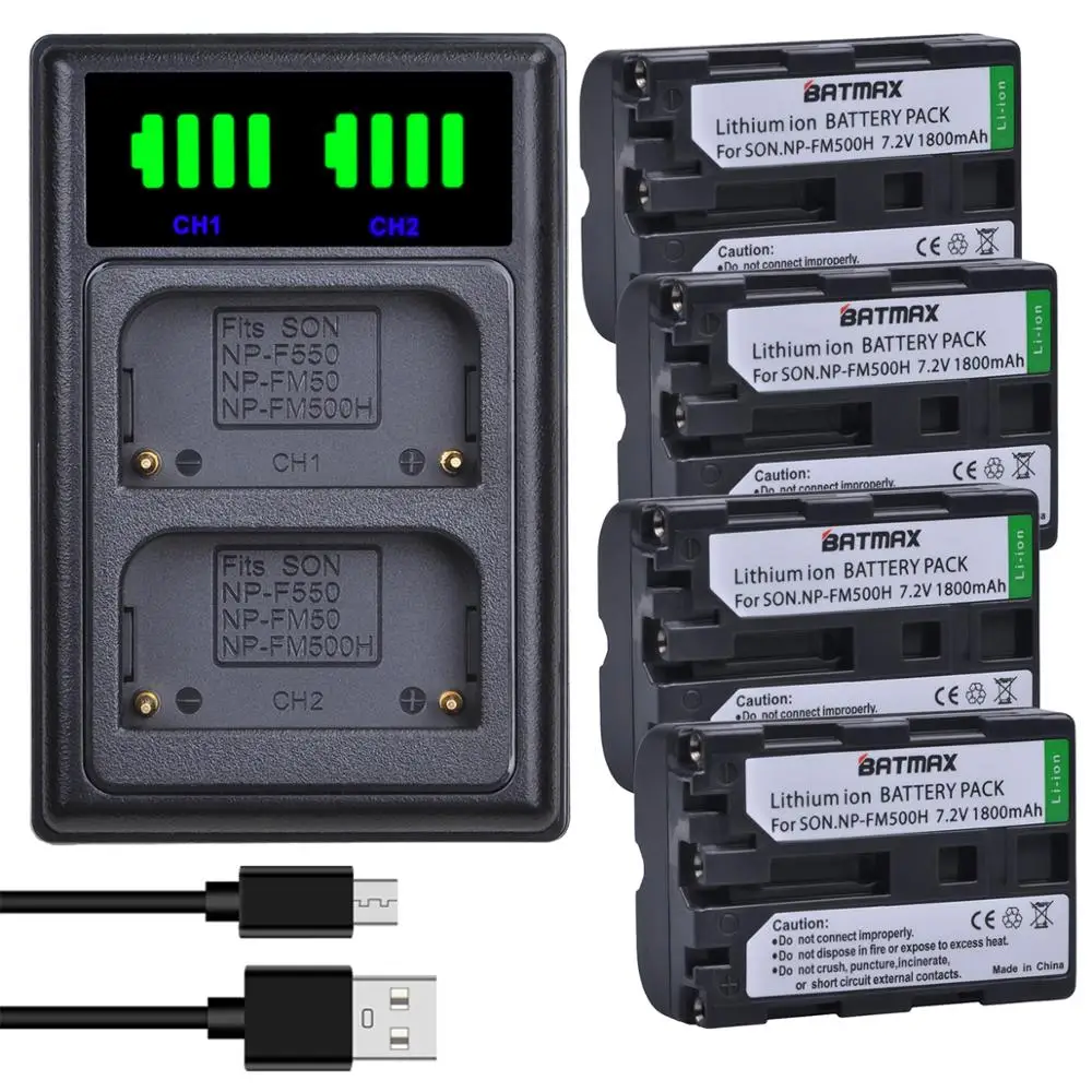 Аккумулятор Batmax FM500h с двойным зарядным устройством со светодиодной подсветкой USB