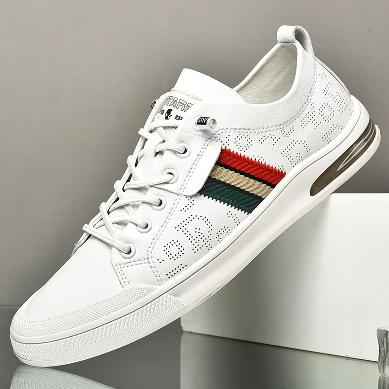 

Brand Autumn Genuine Leather Designer Casual Platform Men's Shoes Sneakers for Men Luxury Black White Male Running Tennis Shoes