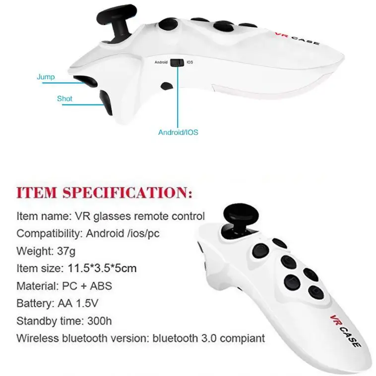 Мини мобильный Bluetooth джойстик для Android геймпад контроллер беспроводные очки