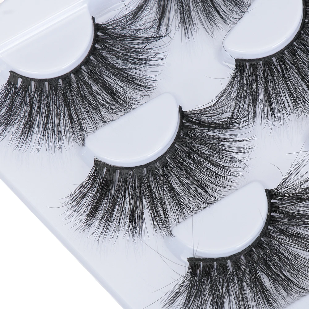 4 пары 25 мм Resuable Lashes 8D норковые волосы ресницы натуральные длинные полный объем Wispies пушистые ресницы макияж инструменты для наращивания