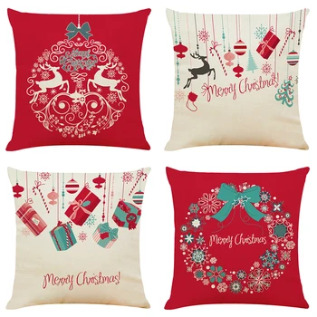 

Throw-Pillow-Cover Merry Christmas Painting Decorative Cushion Cover Bed Sofa Linen Pillowcase Home Decor Cover 45*45cm