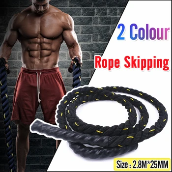 

2.8m x 50mm Heavy Jump Rope Crossfit Weighted Battle Skipping Ropes Power Training Improve Strength Fitness Home Gym Equipment