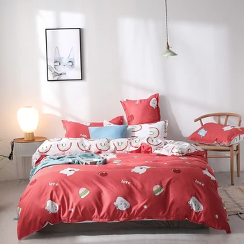 

Lanke Pink Floral Bedding set,Twin Full King Queen Size bedding set,Duvet Cover Bed sheet Pillowcases,girls bedding set