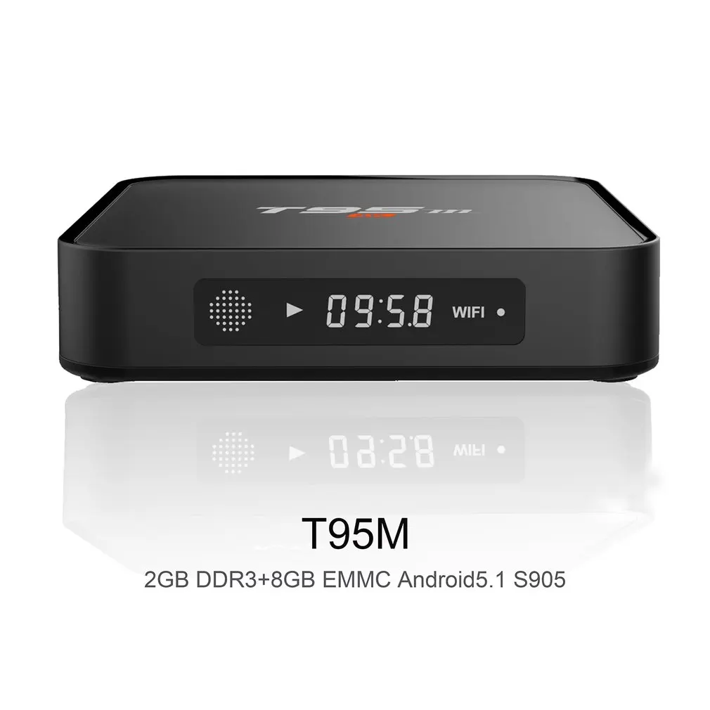 T95M Android 5,1 ТВ-приставка с европейской вилкой Amlogic S905 1 ГБ DDR3 8 ГБ EMMC четырехъядерный 1080P Full HD 4K* 2K разрешение Поддержка 2,4G Wifi