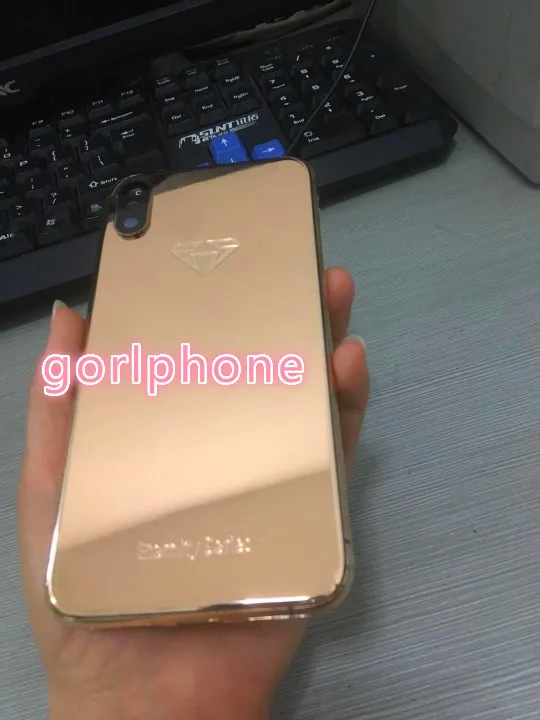 big discount Plating rose gold for iPhone XS replacement housing Mobile Phone luxury battery door back with custom logo