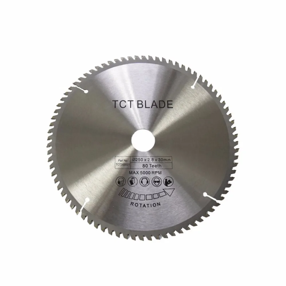TCT Circular Saw Blade Wheel Discs TCT Alloy Woodworking Multifunctional Saw Blade For Wood Cutting 250x30MM 80 Teeth