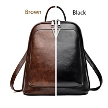 

MTON Fashion Anti-theft Retro PU Leather Teenage Girls Backpack Casual Waterproof Large Capacity Packsack V-shaped Logo Rucksack
