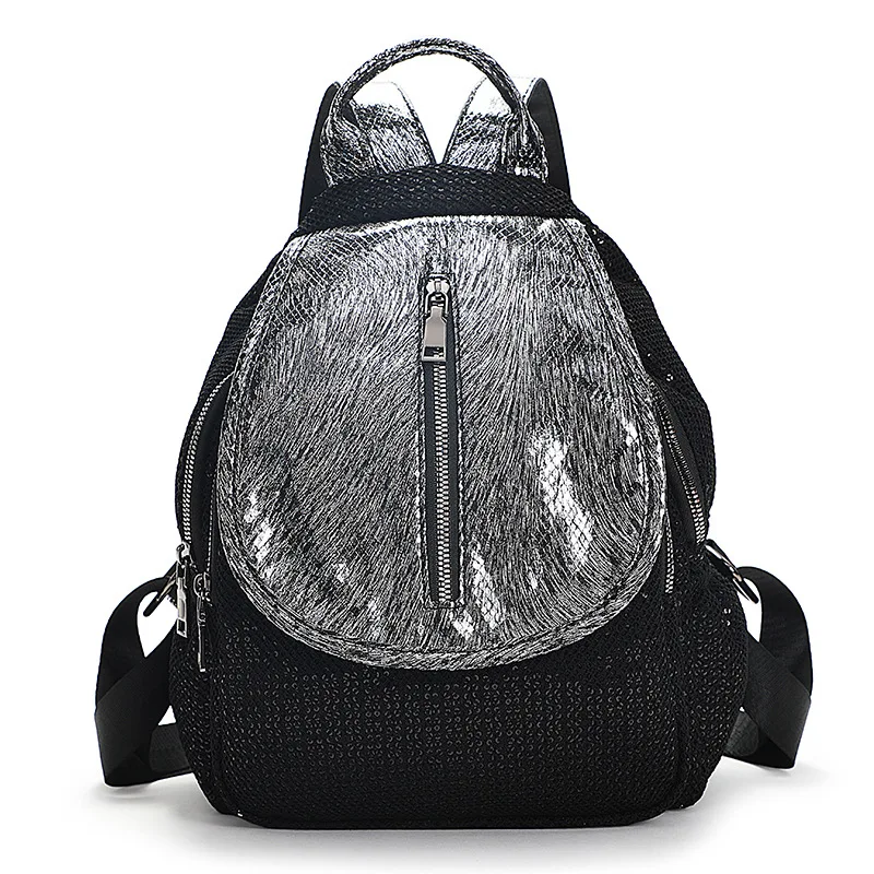 

Multi-Purpose Bag Women's 2019 New Style Triple Use Shoulder Backpack Korean-style Sequin Shoulder Bag Travel Shoulder Bag