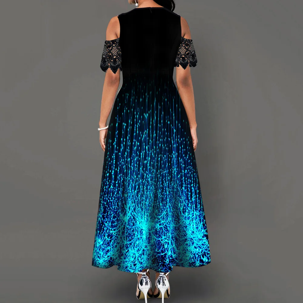 Элегантные вечерние платья с карманами в винтажном стиле, африканская Женская мода размера плюс, черные облегающие кружевные макси платья трапециевидной формы длиной до щиколотки