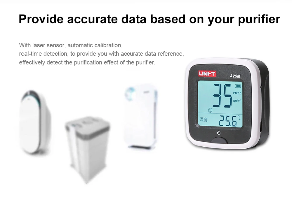 UNI-T A25M PM2.5 тестеры измерения скорости воздуха 0~ 500ug куб. М Авто Диапазон перегрузки