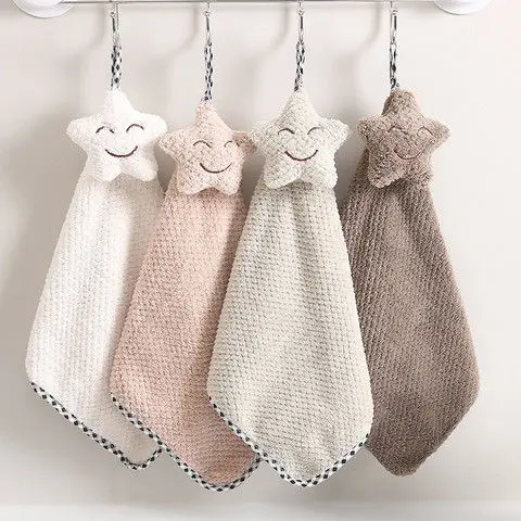 

Kitchen Hand Towel Children Cute Hand Towel Hanging Water Bathroom Hand Cloth Small Tower Dry Cleaning cloth Handkerchief