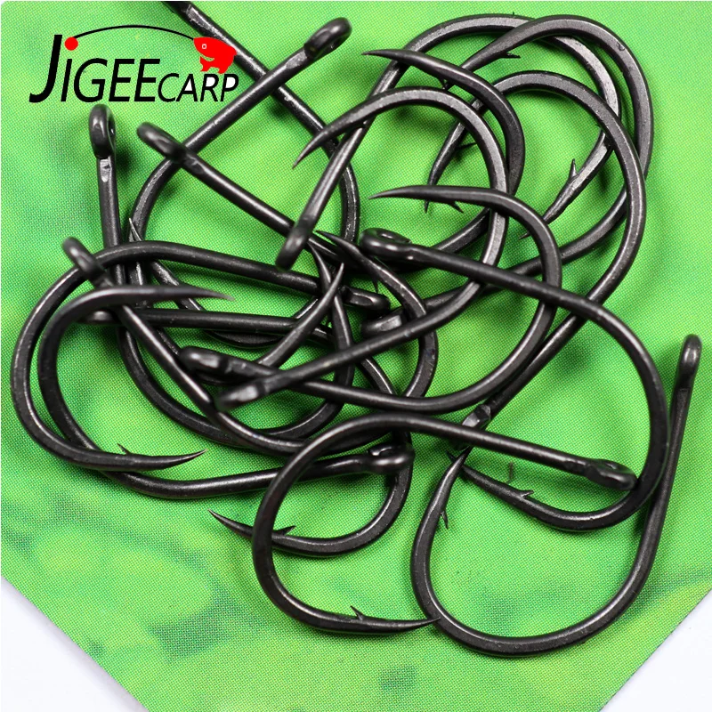 JIGEECARP 30pcs Carp Fishing Hooks High Carbon Steel Hooks Wi#2#4#6#8 Carp Hooks Wide Gap Sharp Barbed Fishing Hooks