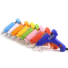 Mini Pistola de Pegamento Caliente de 20W con 7*100mm, barras de pegamento para manualidades, escuela, manualidades, artes, hogar, reparaciones rápidas, 8 colores