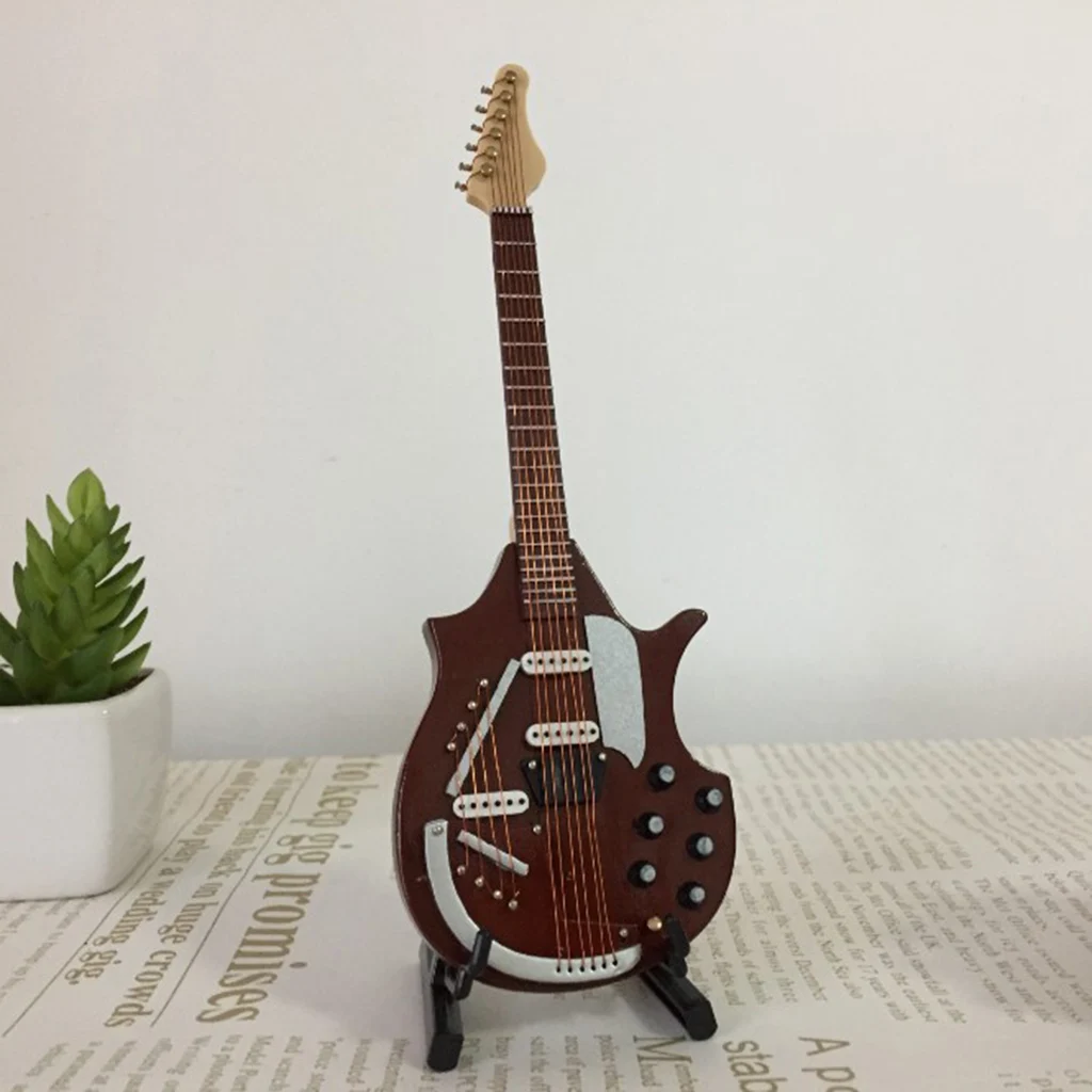 Delicate 1/6 Scale Acoustic Guitar Electric Guitar Toy Dollhouse Decor Home Crafts Photography props