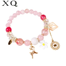 XQ женский цветок красный камень белый камень Олень в форме сердца браслет ювелирные аксессуары подарок на день рождения для девочек