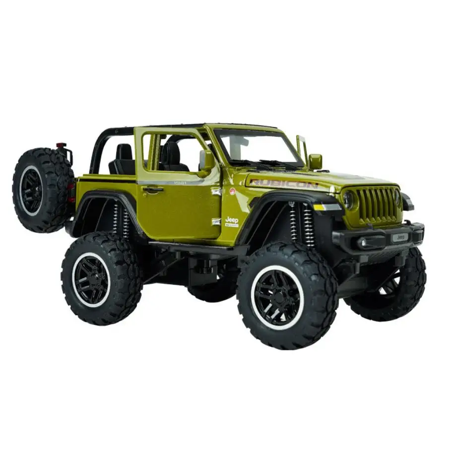 

1:20 Scale Big Wheels Diecast Car Monsters Jeeps Wrangler Rubicon 1941 Metal Model With Light And Sound Pull Back Toy Collection