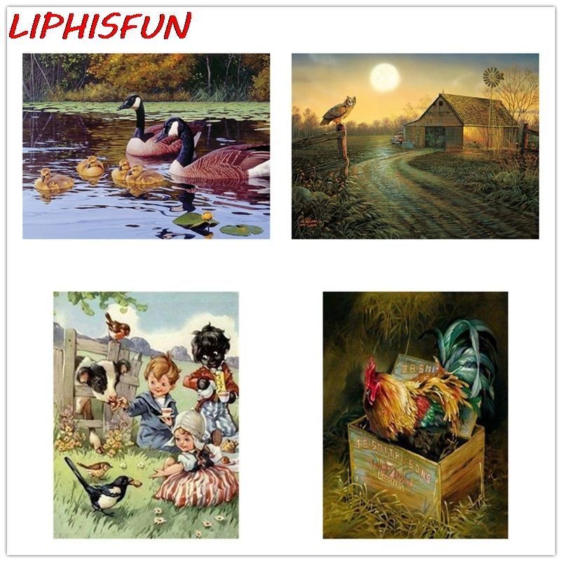 

5D Diy Diamond Painting Wild Farm Animals Rooster Full Drill Square/round Resin Rhinestone Diamond Embroidery Scenery Home Decor