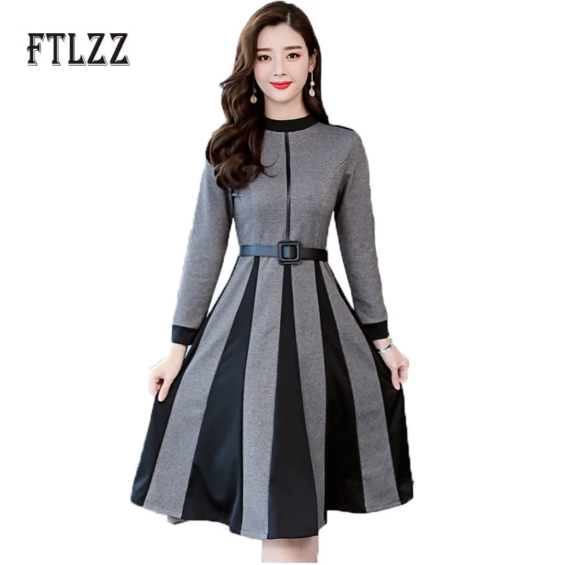 Женское офисное платье Новинка 2019 весна осень тонкий А-силуэт элегантные деловые