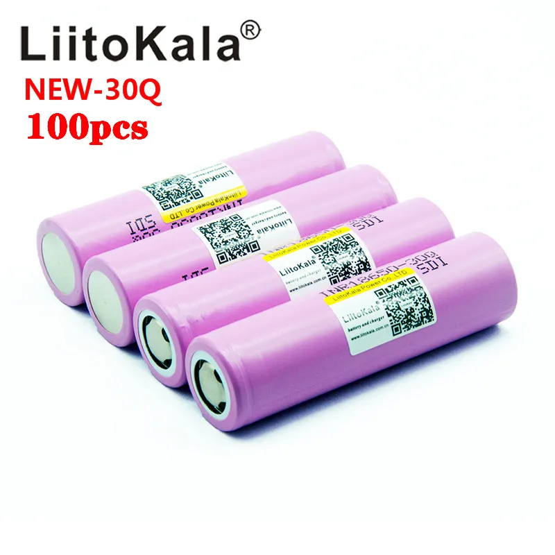 Перезаряжаемая батарея Liitokala 30Q 100 18650 мАч высокой мощности с высоким разрядом
