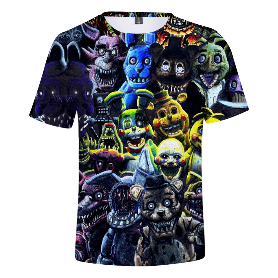 

Fnaf 3d printed t shirt tops Five Nights At Freddy's harajuku tshirt t-shirt short sleeve streetwear Tee shirt men/women clothes