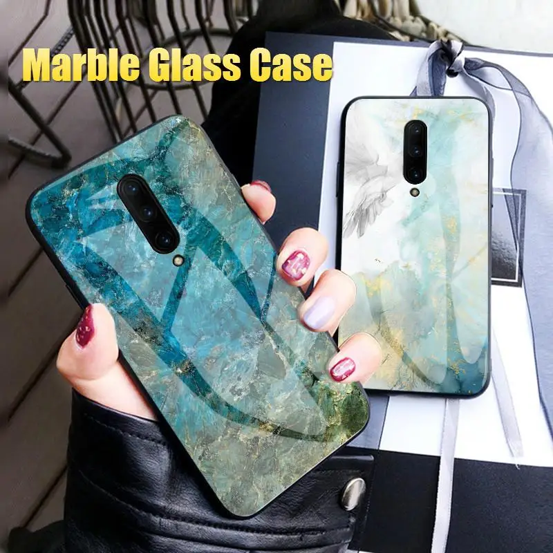 

Luxury Marble Tempered Glass Case For Oneplus 7 Pro Case For Oneplus 7 6T Ultra-thin Cover For One Plus 6 6T 5 5T 1+6 Phone Case