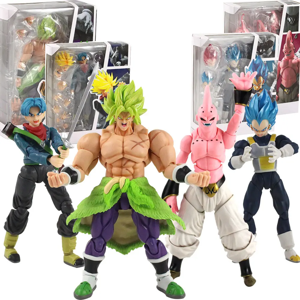 Cuanto Recaudo Dragon Ball Super Broly 14-22cm Dragon Ball Z Dbz Anime Trunks Broly Thin Buu Vegeta Movable Shf  Pvc Action Figure Model Toys Kids Gif Brinquedost - Action Figures -  AliExpress