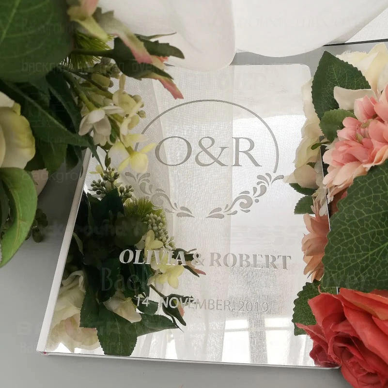 Wedding Guest Book Guestbook Engrave Carve Mirror Personalized Custom Blank Favor Cover Gift Gifts For Guests Rustic G023 | Дом и сад