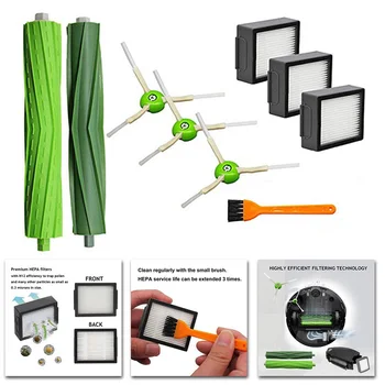 

9pcs Side Roll Cleaning Filter Brush Kit For IRobot Roomba I7 E5 Vacuum Cleaner