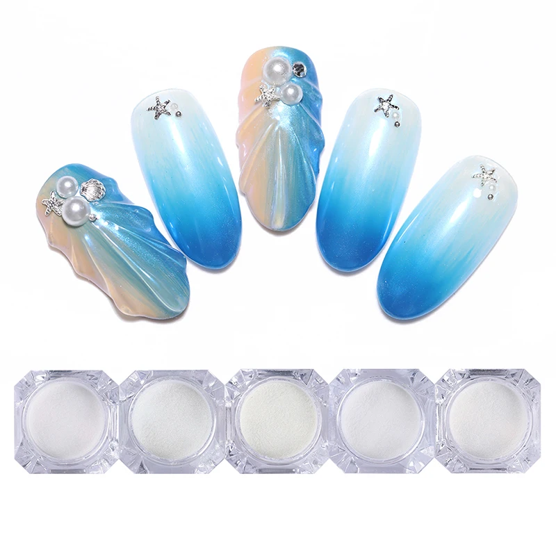 

1 Box 5 Colors Mirror Nail Glitter Powder Shimmer Matte Effect Nail Pigment Dust Glitter Decoration DIY Designs For Gel Polish