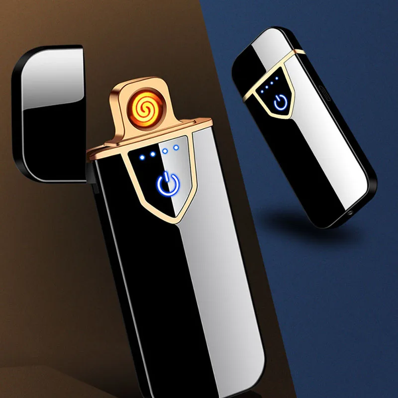 1 шт. Мощный светодиодный дисплей зарядка через usb импульсная Зажигалка горячая Распродажа двойная дуговая плазменная Зажигалка Ветрозащитная электронная сигарета зажигалка