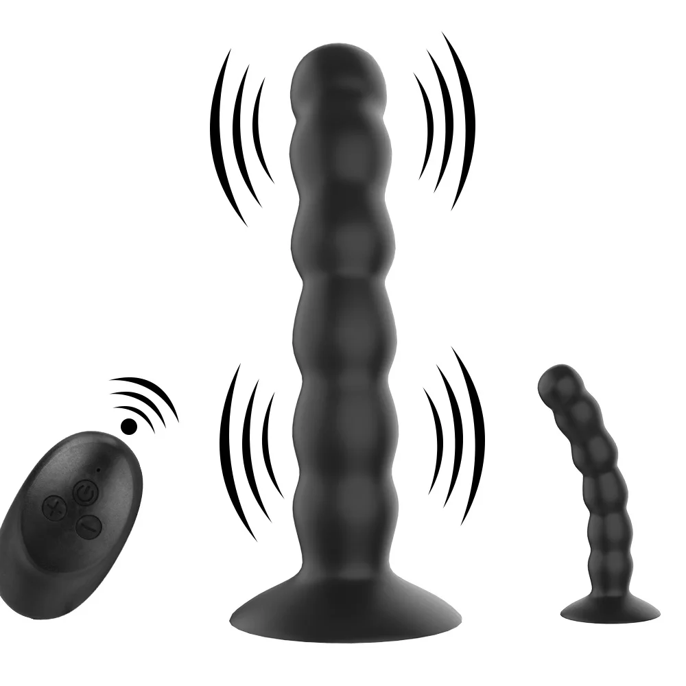 Ribbed Anal Plug With Remote Control And Vibrating Massage Function_voghion.com