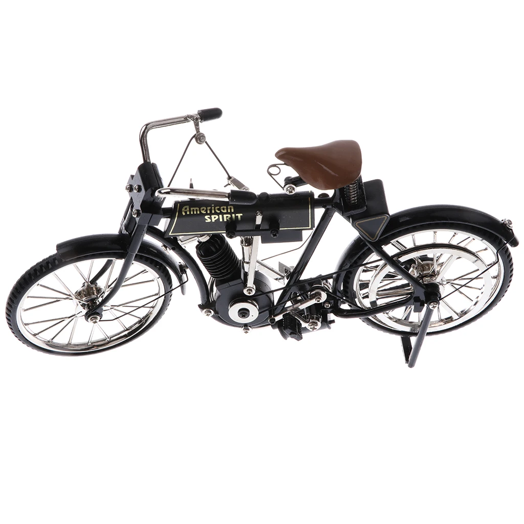 1:10 Scale Metal Decorative Bicycle Model Classic Black Bike Coffee Bar Decor - B