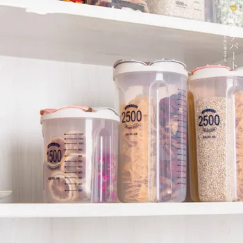 

Japan Plastic Three Four Grid Storage Box Refrigerator Storage Box Food Grain Tank Grid Containers