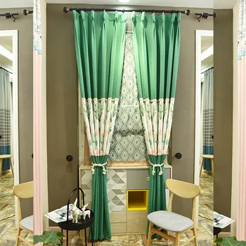 

Modern Cactus Printing Mosaic Shading In Northern Europe Curtains for Living Dining Room Bedroom.