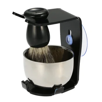 

3 In 1 Men's Shaving Razor Set for Dry or Wet Shaving Portable Acrylic Shaving Holder Blaireau Brush Beard Shaving Kit for Men
