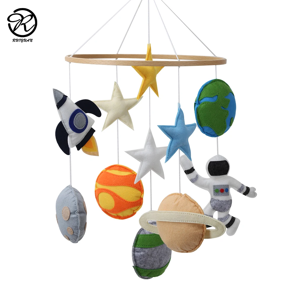 Space Nursery Mobile Solar System Baby Crib Mobile Astronaut felt