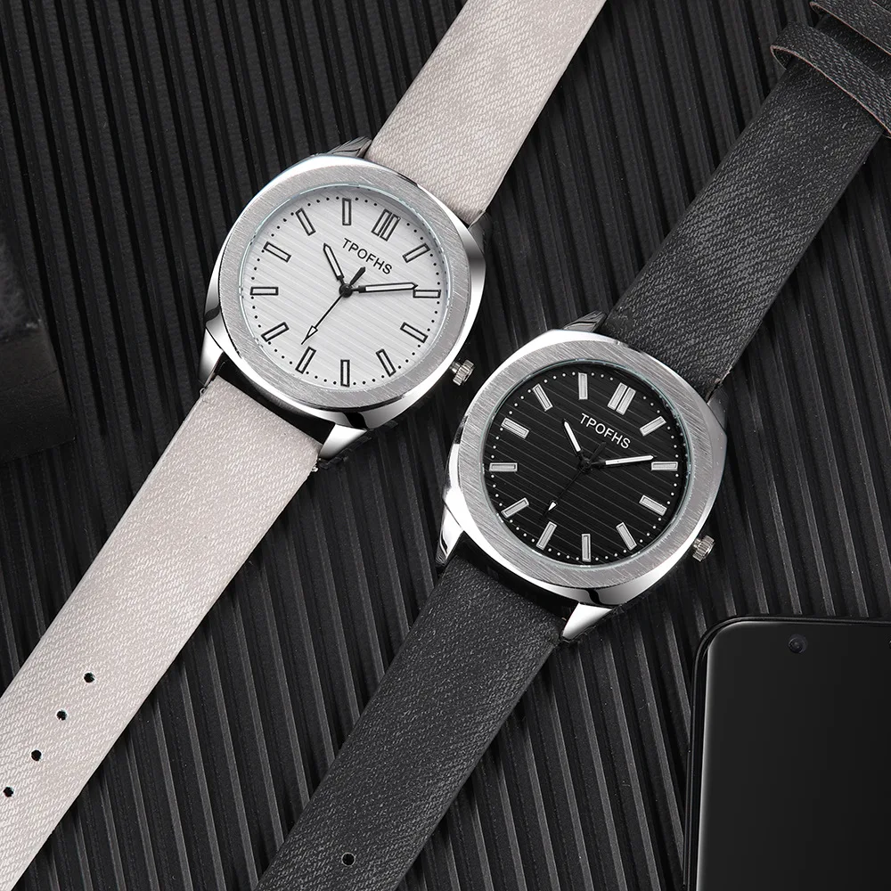 Мужские и женские часы с кожаным ремешком водонепроницаемые наручные японский