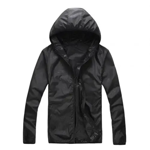 Quick Dry Skin Coat Sunscreen Waterproof UV Women thin Army Outwear Ultra-Light Windbreake Jacket Women Men Windproof Coat Jacke black