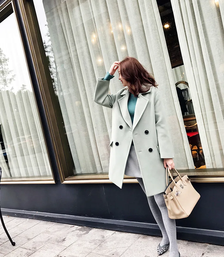 Off Season Autumn And Winter Woolen Coat Women's Padded Mid-length Korean-style Short Cocoon Woolen Jacket