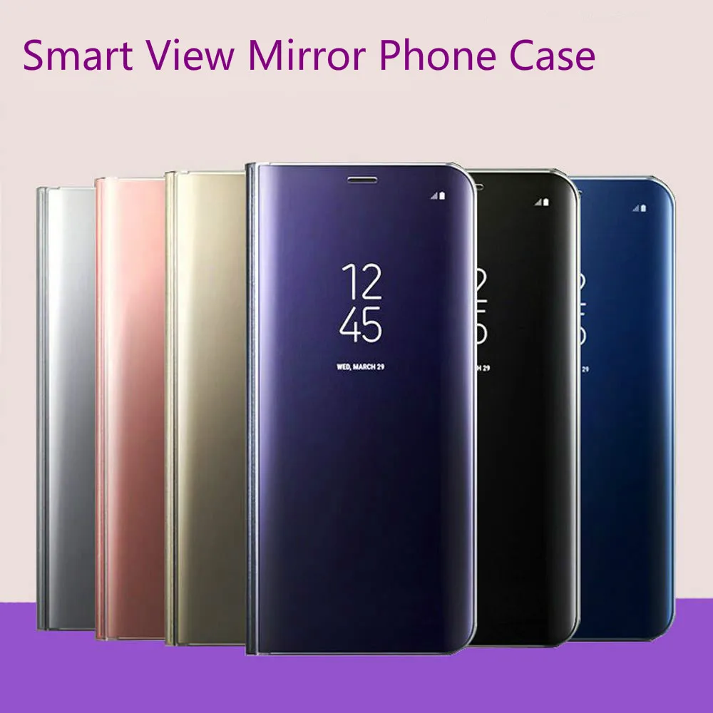Умный флип чехол для Samsung S10e S10 5G Plus S8 S9 360 ударопрочный кожаный зеркальный