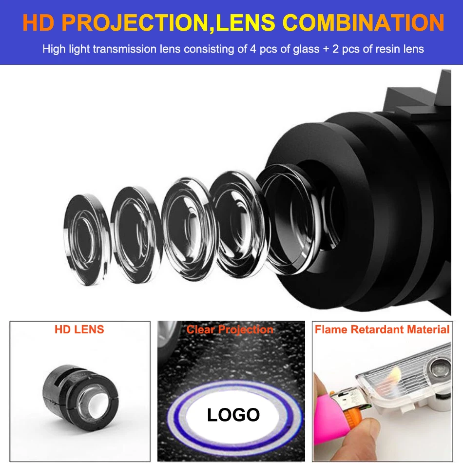LED Laser Projector Light Car Door Welcome Lights Luces Para Auto Accessories Coche Interior Logo Luz For VW Volkswagen TOUAREG
