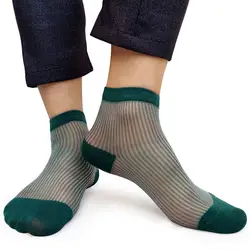 Высококачественные прозрачные полосатые мужские носки для работы, свадьбы строгие Нарядные Костюмы носки для мужчин Sox