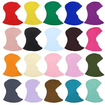 

Womens Bright Solid Color Modal Muslim Full Cover Hijab Cap Stretchy Turban Hair Loss Head Scarf Wrap Islamic Underscarf