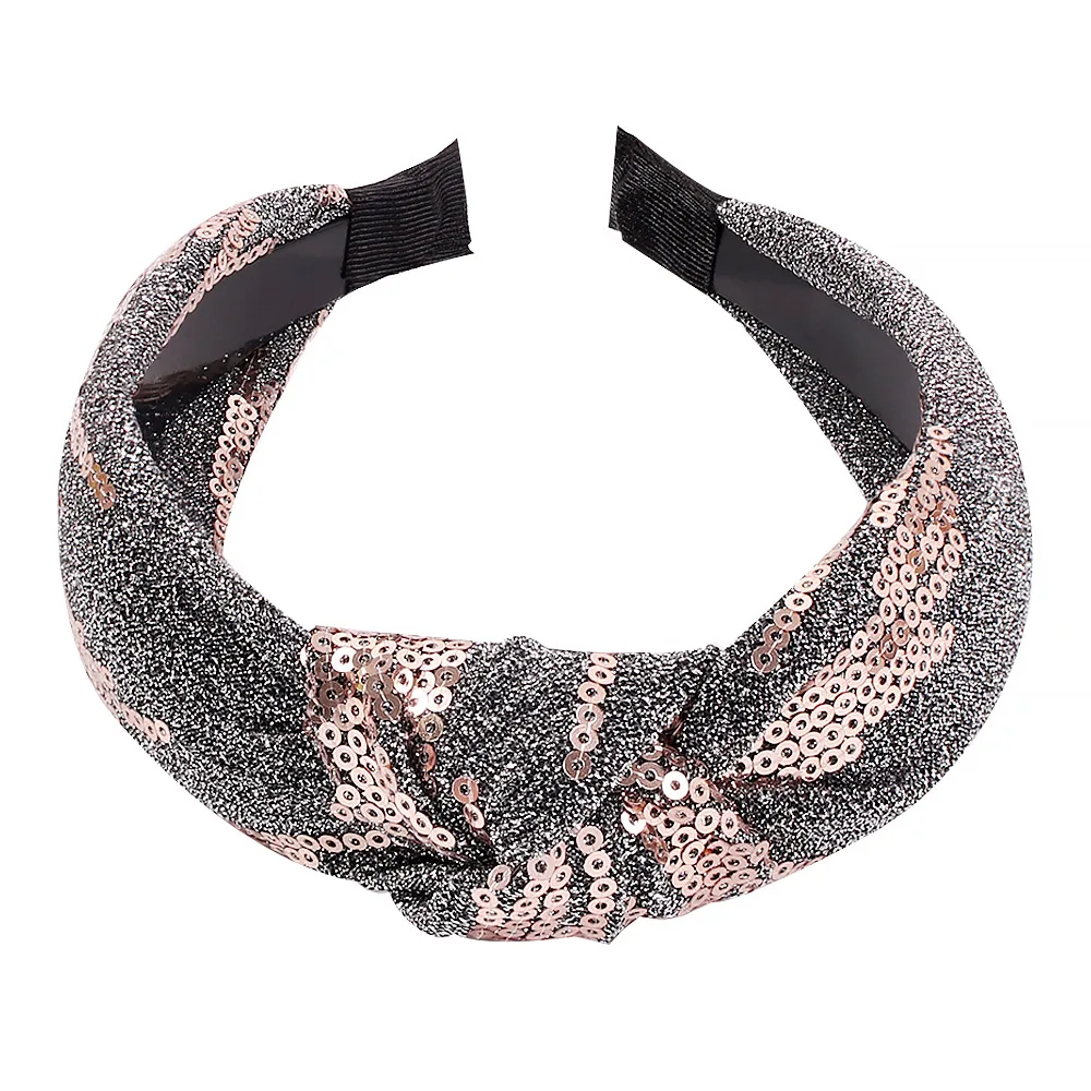 Ткань блесток Кристалл Узел повязки для волос для женщин повязка аксессуары для волос, Корея повязка для волос цветок корона повязки на голову