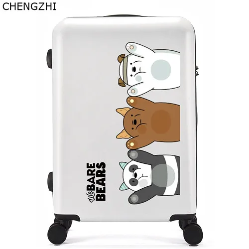 CHENGZHI 2" 24" 2" дюймов мультфильм чемодан на колёсиках spinner милый Дорожный чемодан-тележка сумки с колесами - Цвет: 9
