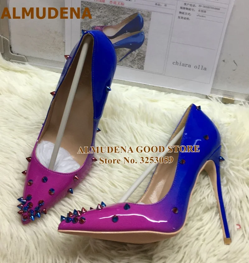 Туфли лодочки женские с заклепками и острым носком 10/12 см|heels pumps|pumps gold12cm stilettos |