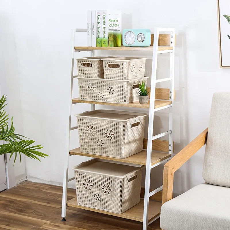 

Plastic Rattan Hollow Storage Basket Bathroom Kitchen Storage Toy Basket Cosmetic Jewelry Sundries Stationery Storage Organizer