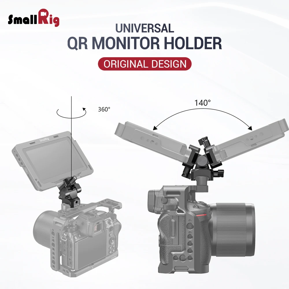 

SmallRig Quick Release EVF Mount Swivel 360 Degree & Tilt 140 Degree Monitor Holder Arm w/ Nato ClampBoth SidesCamera Rig 2385