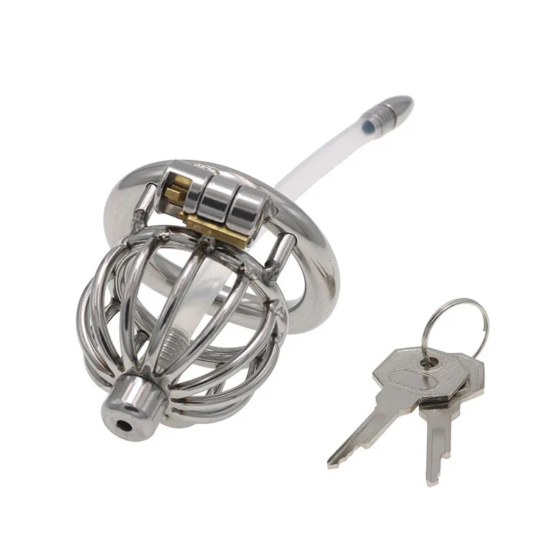 Stainless Steel Metal Men Male Penis Cage Chastity Cage Device Lock BDSM