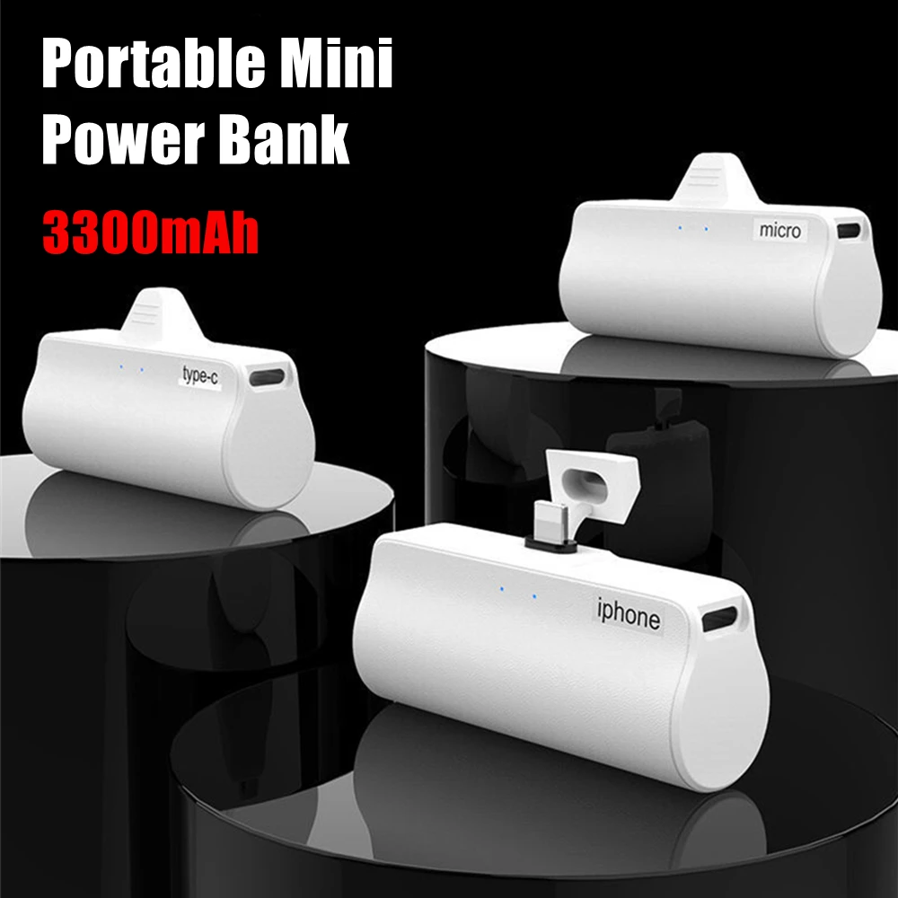 4800/3300mAh Mini Power Bank Phone Charging External Battery Poverbank For iPhone Xiaomi Samsung OPPO Portable Charger Powerbank
